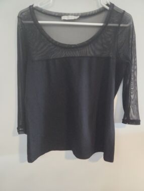 Anne Fontaine mesh pima cotton bodycon top Sz 44/L